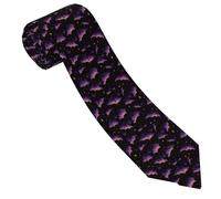 GVYGVY Cravates pour homme - Cravate confortable avec motif chauve-souris et étoile violette pour affaires, mariage, fête des pères, anniversaire