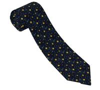 GVYGVY Cravates pour homme - Cravate confortable jaune imprimé étoile soleil pour homme pour affaires, mariage, fête des pères, anniversaire