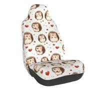 GVYGVY Housses de siège avant - Motif cœur mignon hérisson - Accessoires d'intérieur de voiture avec élasticité complète pour sièges automobiles - Housses de protection pour camions, VUS, voitures