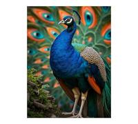 GVYGVY Kit de peinture diamant pour adultes - Peacock Vibrant Feathers Majestic Bird - Kit de peinture diamant sans cadre pour adultes débutants - 30,5 x 40,6 cm pour décoration murale d'intérieur