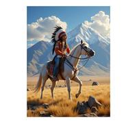 GVYGVY Kits d'art diamant pour adultes - Balade à cheval de montagne panoramique à faire soi-même, sans cadre, art et artisanat, kits de peinture artistique avec diamant pour décoration murale