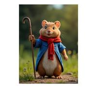 GVYGVY Kits d'art diamant pour adultes - Hamster amical portant un manteau, une écharpe à faire soi-même, peinture diamant sans cadre, kits de peinture avec diamant pour décoration murale d'intérieur