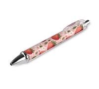 GVYGVY Lot de 1 stylo à bille noir - 0,5 mm - Imprimé fleur vive - Stylo à bille à encre fine pour écrire, fournitures de bureau et scolaires