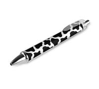 GVYGVY Lot de 1 stylo à bille noir - Imprimé vache noir et blanc 0,5 mm - Stylo à bille à encre fine pour écrire, fournitures de bureau et scolaires