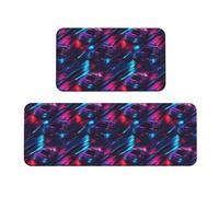 GVYGVY Lot de 2 tapis de cuisine antifatigue pour le sol, motif voiture de course cyber cool, tapis de cuisine lavable, antidérapant, tapis de sol pour bureau, salle de bain, buanderie, décoration