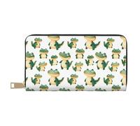GVYGVY Portefeuille fin en cuir pour homme et femme - Porte-cartes imprimé crocodile mignon avec fermeture éclair