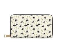 GVYGVY Portefeuille fin en cuir pour homme et femme - Porte-cartes imprimé fourmi mignon noir avec fermeture éclair