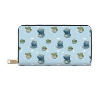 GVYGVY Portefeuille fin en cuir pour homme et femme - Porte-cartes mignon imprimé crocodile avec fermeture éclair