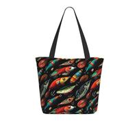 GVYGVY Sac fourre-tout de voyage pour femme - Crochet de poisson coloré 1 imprimé léger sac à main d'infirmière de plage pour femme, grand sac fourre-tout tendance avec fermeture éclair