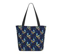 GVYGVY Sac fourre-tout de voyage pour femme - Imprimé phénix bleu et doré - Sac à main léger pour infirmière, plage - Grand sac à main tendance avec fermeture éclair