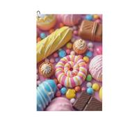GVYGVY Serviettes de golf pour homme et femme - 61 x 40,6 cm - Imprimé bonbons classique n°13 - Serviette absorbante à séchage rapide pour balle de nettoyage et sac de club - Accessoires avec