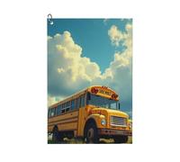 GVYGVY Serviettes de golf pour homme et femme - 61 x 40,6 cm - Imprimé bus jaune vif n°12 - Serviette absorbante à séchage rapide pour balle de nettoyage et sac de club - Accessoires avec mousqueton