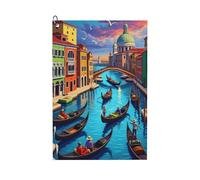 GVYGVY Serviettes de golf pour homme et femme - 61 x 40,6 cm - Imprimé canal coloré n° 13 - Serviette absorbante à séchage rapide pour balle de nettoyage et sac de club - Accessoires avec mousqueton