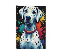 GVYGVY Serviettes de golf pour homme et femme - 61 x 40,6 cm, imprimé dalmatien coloré n°16 - Serviette absorbante à séchage rapide pour balle de nettoyage et sac de club - Accessoires avec mousqueton