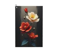 GVYGVY Serviettes de golf pour homme et femme - 61 x 40,6 cm - Imprimé fleurs de coquelicot n°13 - Serviette absorbante à séchage rapide pour balle de nettoyage et sac de club - Accessoires avec