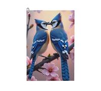 GVYGVY Serviettes de golf pour homme et femme - 61 x 40,6 cm - Imprimé floral bleu oiseau n° 13 - Serviette absorbante à séchage rapide, accessoires pour sac de club et balle de nettoyage avec