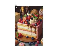 GVYGVY Serviettes de golf pour homme et femme - 61 x 40,6 cm - Imprimé gâteau moderne n°12 - Serviette absorbante à séchage rapide pour balle de nettoyage et sac de club - Accessoires avec mousqueton