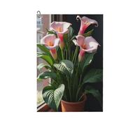 GVYGVY Serviettes de golf pour homme et femme - 61 x 40,6 cm - Imprimé lys calla vif n°14 - Serviette absorbante à séchage rapide pour balle de nettoyage et sac de club - Accessoires avec mousqueton