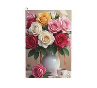 GVYGVY Serviettes de golf pour homme et femme - 61 x 40,6 cm - Motif tasse de thé rose coloré n° 564 - Serviette absorbante à séchage rapide pour balle de nettoyage et sac de club - Accessoires avec