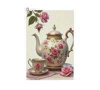 GVYGVY Serviettes de golf pour homme et femme - 61 x 40,6 cm - Tasse à thé rose à motif PotPrint No.983 - Serviette absorbante à séchage rapide pour balle de nettoyage et sac de club - Accessoires