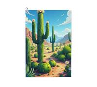GVYGVY Serviettes de golf pour hommes et femmes - 61 x 40,6 cm - Imprimé cactus mignon vert n°13 - Serviette absorbante à séchage rapide pour balle de nettoyage et sac de club - Accessoires avec