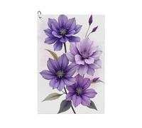 GVYGVY Serviettes de golf pour hommes et femmes - 61 x 40,6 cm - Imprimé minimaliste violet fleuri n°12 - Serviette absorbante à séchage rapide pour balle de nettoyage et sac de club - Accessoires