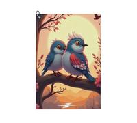 GVYGVY Serviettes de golf pour hommes et femmes - 61 x 40,6 cm - Imprimé oiseaux de dessin animé n°13 - Serviette absorbante à séchage rapide pour balle de nettoyage et sac de club - Accessoires avec