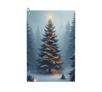 GVYGVY Serviettes de golf pour hommes et femmes - 61 x 40,6 cm, imprimé pin d'hiver n° 13 - Serviette absorbante à séchage rapide pour balle de nettoyage et sac de club - Accessoires avec mousqueton