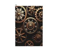 GVYGVY Serviettes de golf pour hommes et femmes - 61 x 40,6 cm - Serviette absorbante à séchage rapide pour balle de nettoyage et sac de club avec mousqueton - Motif horloge classique n°12
