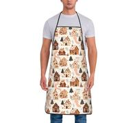 GVYGVY Tabliers de chef pour homme et femme - Imprimé Kawaii Little House - Résistant à l'huile - Pour la cuisine ou le barbecue