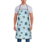 GVYGVY Tabliers de chef pour homme et femme - Motif hippopotame imprimé crocodile résistant à l'huile - Pour la cuisine ou le barbecue