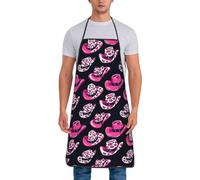 GVYGVY Tabliers de chef pour homme et femme - Tablier de vache rose imprimé chapeau de cowboy résistant à l'huile pour la cuisine ou le barbecue