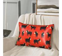 GVYGVY Taie d'oreiller en soie pour cheveux et peau, taie d'oreiller douce et confortable avec fermeture éclair pour homme et femme, motif âne, noir, 50,8 x 76,2 cm, pour grand lit