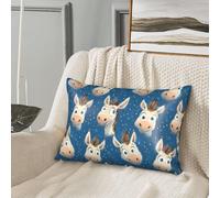 GVYGVY Taie d'oreiller en soie pour les cheveux et la peau, taie d'oreiller douce et confortable avec fermeture éclair pour homme et femme, motif âne amusant bleu, 50,8 x 76,2 cm, motif âne amusant