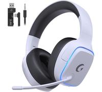 Gvyugke Casque Gaming sans Fil pour PS5, PS4, PC, Switch, Mac, Mobile, 2,4 GHz USB et Type-C avec Microphone, Casque Gaming Pliable avec Son Stéréo et Éclairage LED, Batterie de 70H, Pilotes de 50mm