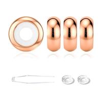 GW Charms Stopper de Breloques pour Bracelet avec Caoutchouc en Argent Sterling 925 Perles Compatible pour Européen Bracelets à Breloques (Or Rose, Lot de 4)