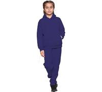 GW CLASSY OUTFIT Survêtement pour garçons et enfants - Avec capuche - Imprimé Commando - Uni - Avec pantalon de jogging - Pour le sport et le sport - Pour filles, Combinaison à enfiler Bleu marine,