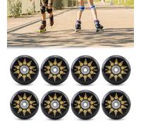 GWAEPU Lot de 8 roulettes de rechange 80 mm avec roulement à billes ABEC 9, roues de rechange pour rollers K2 Hudora Apollo Gonex, roues en PU 82A High Rebound pour entraînement intérieur et extérieur