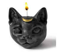 GwaOery Bougie parfumée chat sorcière chat noir pin bougie en cire de soja naturelle avec lune sur le front fantaisie cadeau fête d'anniversaire décoration pour salon