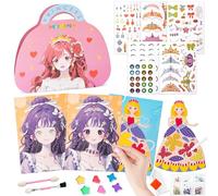 GwaOery Kits d'art et d'artisanat de princesse pour enfants, kit de jouets modernes à faire soi-même pour filles, cadeaux d'anniversaire, ensemble de maquillage de princesse sur papier, activité
