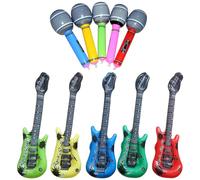 GWAWG 10PCS Fête Guitares Microphones Rock,Accessoires Articles De Fête Faveurs Guitares Microphones Rock pour décoration de fête d'anniversaire Party Décorations Jeu Gonflable de Jouet d'étoile
