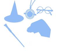 GWAWG 11Pcs costume accessoires sorcier pour les enfants, Harry baguette magique lunettes cravate collier tatouage foudre autocollant pour Halloween Cosplay Journée mondiale du livre fête de carnaval