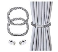 GWAWG 2 PCS Embrasses à Rideaux Embrasse pour Rideaux Aimanté Embrases Aimantees Support de Rideau en Corde Tressée Gris Les Fins Ou épais Bureau Domicile