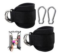 GWAWG 2 poignets de cheville réglables pour l'entraînement des hanches, extension des jambes, entraînement du bas du corps, Double D - ring gym accessoire support rembourré avec 2 boucles