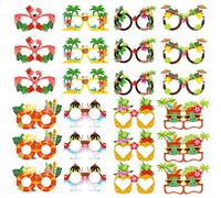 GWAWG 24 Lunettes de Fête Hawaïennes,Hawaii Tropicales Fêtes Papier Lunettes Piscine de Plage d'Été Fête Lunettes,hawaïen tropical parfaits accessoires pour Enfants Adultes