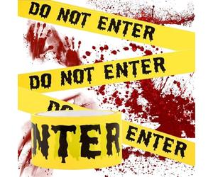 GWAWG 25M Halloween Caution Tape,Self Adhesive Halloween Hazard,Yellow Warning Tape Barrier Safety Marking for Decorations Party Workplace Danger Areas