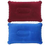 GWAWG 2pcs oreillers gonflables, oreillers de Camping ultralégers Portables Confortables, avec Surface floquée, oreillers gonflables pour Le Cou, pour Adultes, Voyage, Camping, Plage, transat