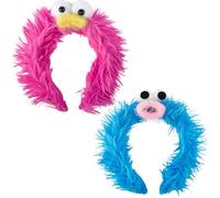 GWAWG 2PCS Serre Tête Monstre Cookie,Bandeau Biscuit Monster,Accessoire Monstre Cookie,bandeau bleu en peluche du biscuit monster pour Enfant Femme Deguisement