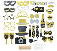 GWAWG 30PCS Photo Booth Props Kit, kit de photobooth de Bal de Paillettes, Fournitures de Bal Disco Mardi Gras Party Supplies Mix, Fournitures de Bal de Bal de Paillettes pour Les Mariages