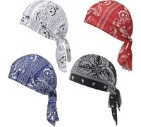GWAWG 4PCS Pre-Tied Head Scarf Cancer Headwear,Femmes Chemo Hat Turban Beanie,Femmes Chemo Hat Turban Beanie élastique,Cap de tête Cancer pour la Perte de Cheveux